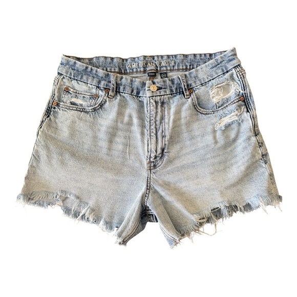American Eagle Strigid Curvy Super High-Waisted Relaxed Shorts size 14 - Picture 1 of 7